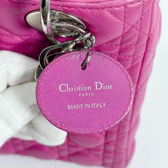 CHRISTIAN DIOR Pink Lambskin Leather Shoulder Bag - Picture 16 of 16